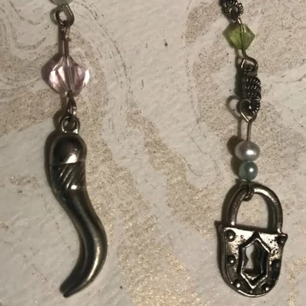 Two Pairs of Asymmetric Drop Statement Earrings for a price of one - Picture 2 of 5